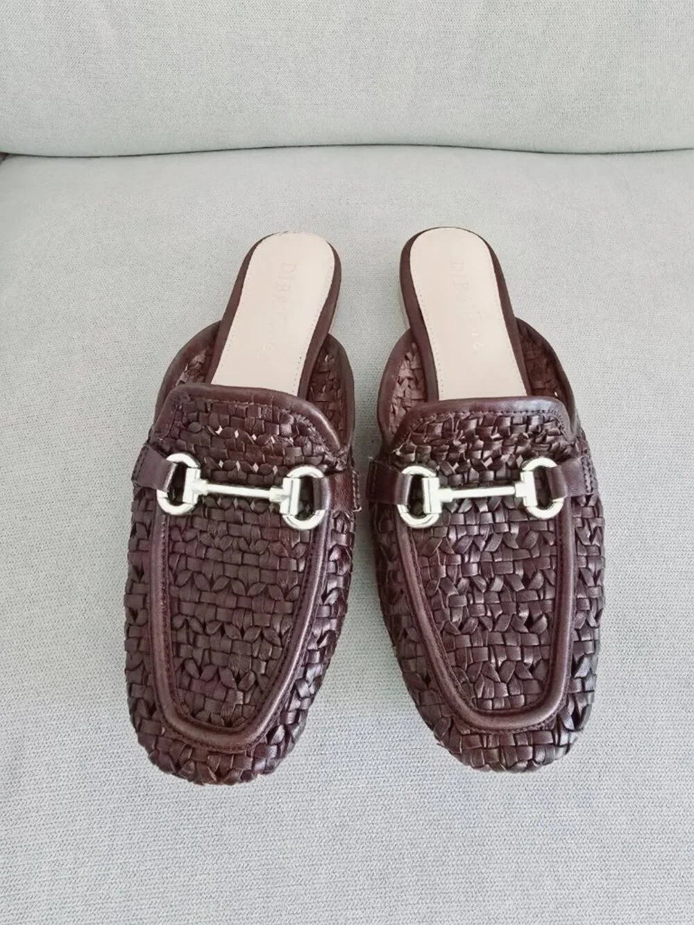 Diba True Sky Bird Woven Horsebit Mule 8 Shoes Loafer Slip On Brown Leather